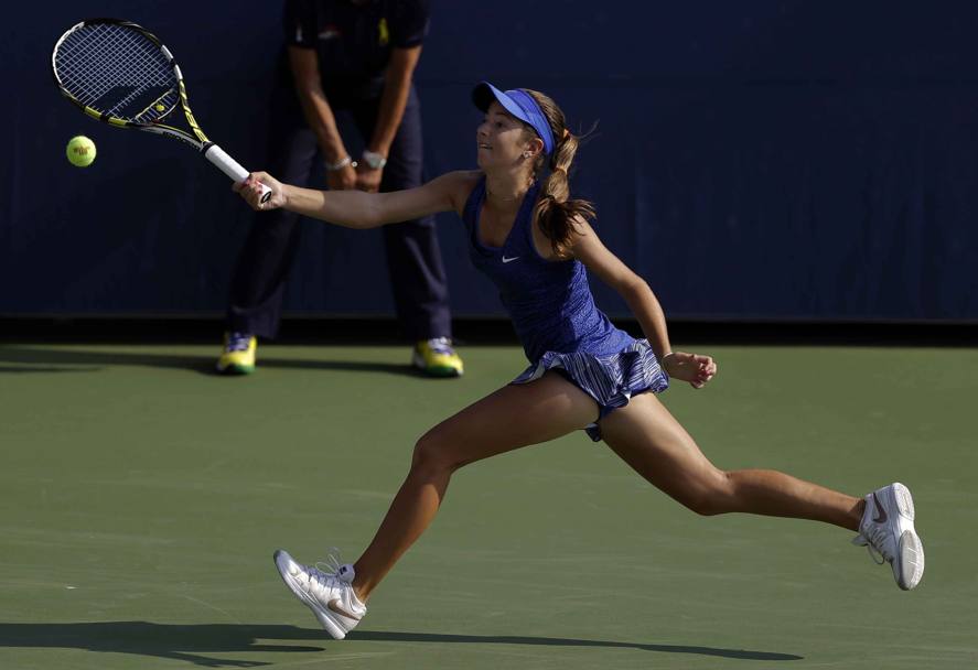Catherine Bellis, quindici anni, la pi giovane giocatrice degli US Open, nel match di primo turno vinto contro Dominika Cibulkova. AP